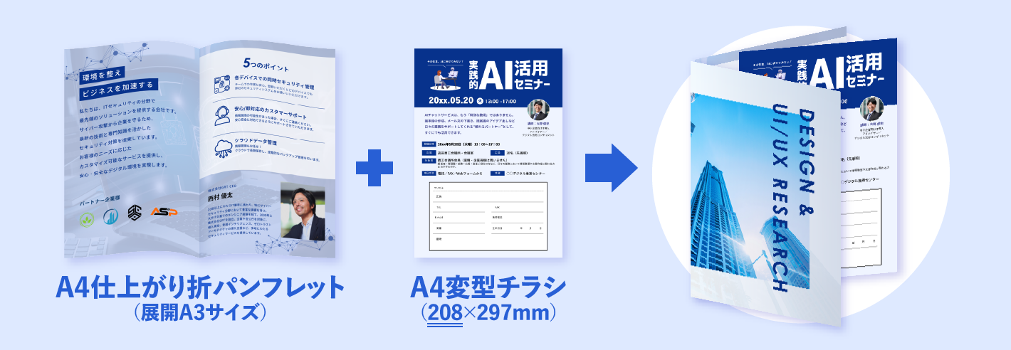 チラシ挟み込み折パンフレットの説明