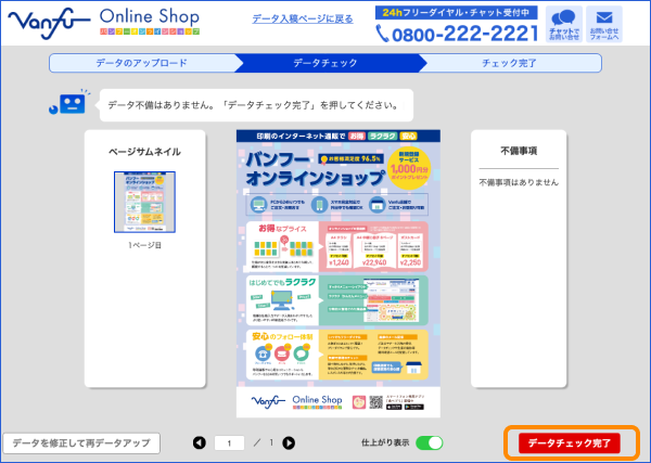 データチェック結果を確認する