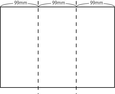 画像：99mmずつで3つ折